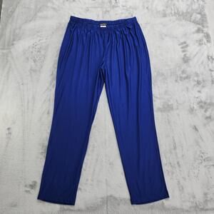 Slinky Brand Pants Womens 1X Blue Pull On High Rise Tapered Ankle Stretch Casual
